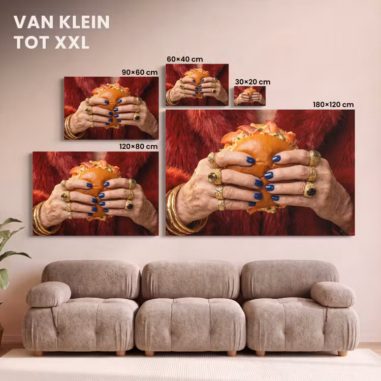 Canvas schilderij - Broodje - Bontjas - Goud — 8