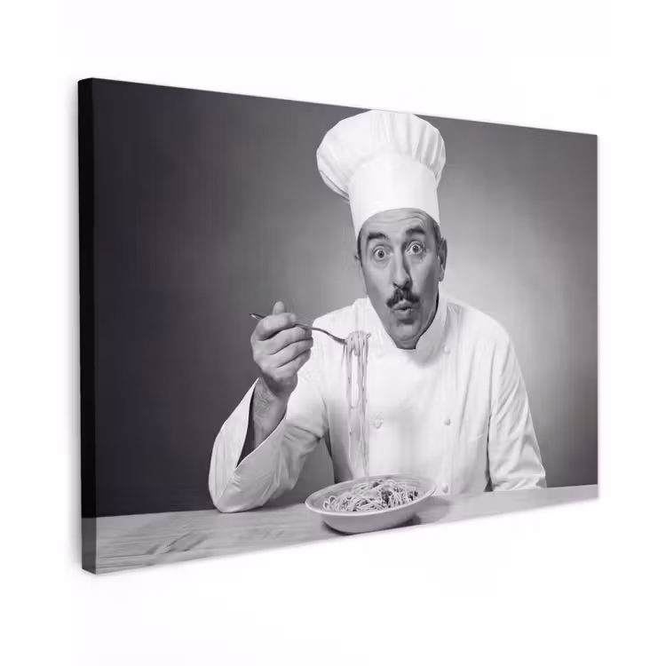 Canvas schilderij - Chef - Spaghetti - Pasta — 1