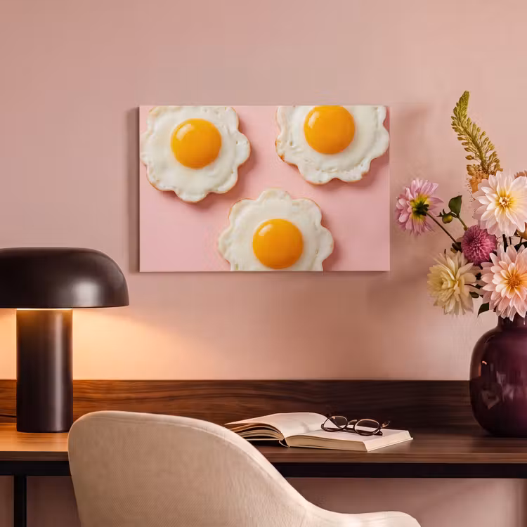 Canvas schilderij - Eieren - Bloem - Roze — 6