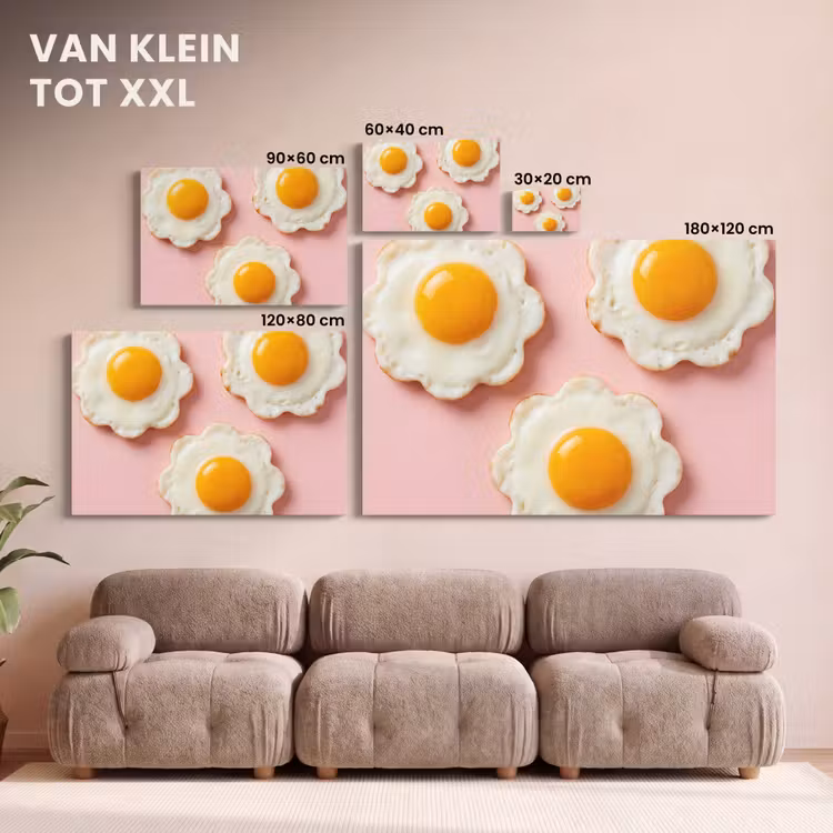 Canvas schilderij - Eieren - Bloem - Roze — 8