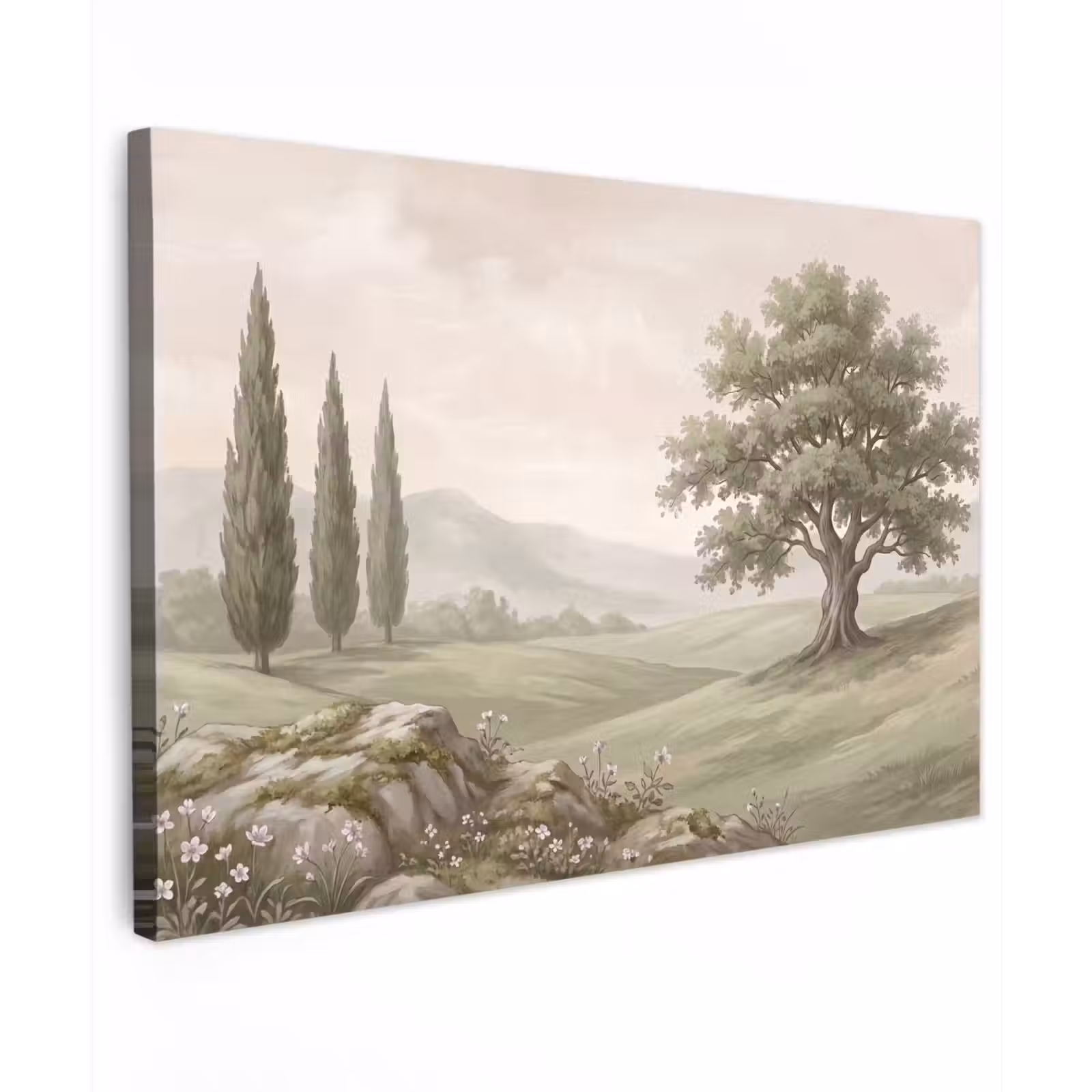 Canvas schilderij - Heuvellandschap - Bomen - Natuur - Groen — 1
