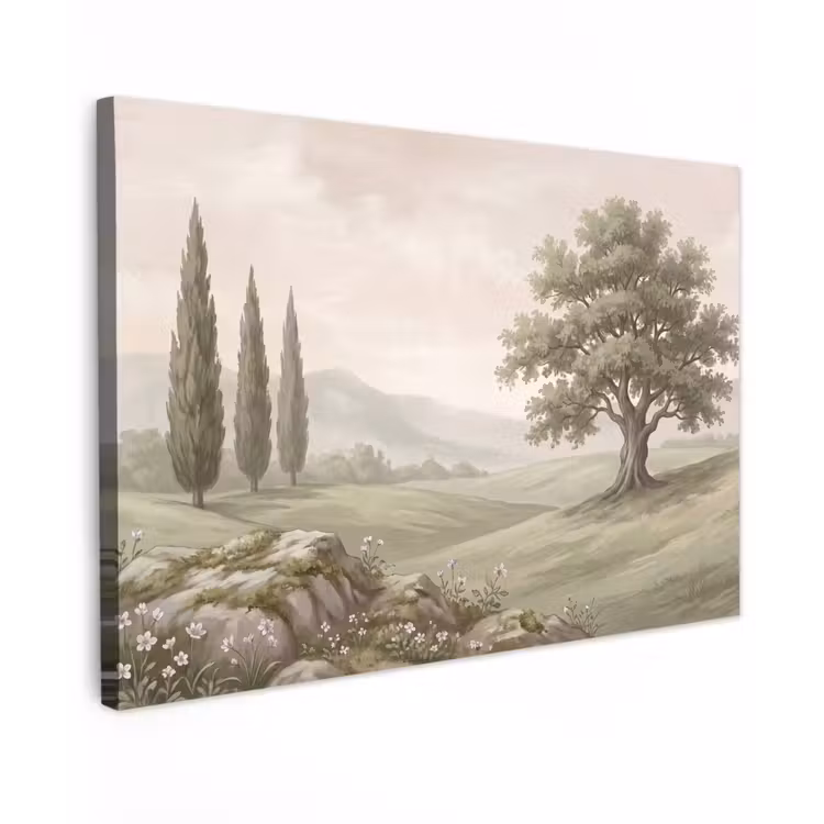 Canvas schilderij - Heuvellandschap - Bomen - Natuur - Groen — 1