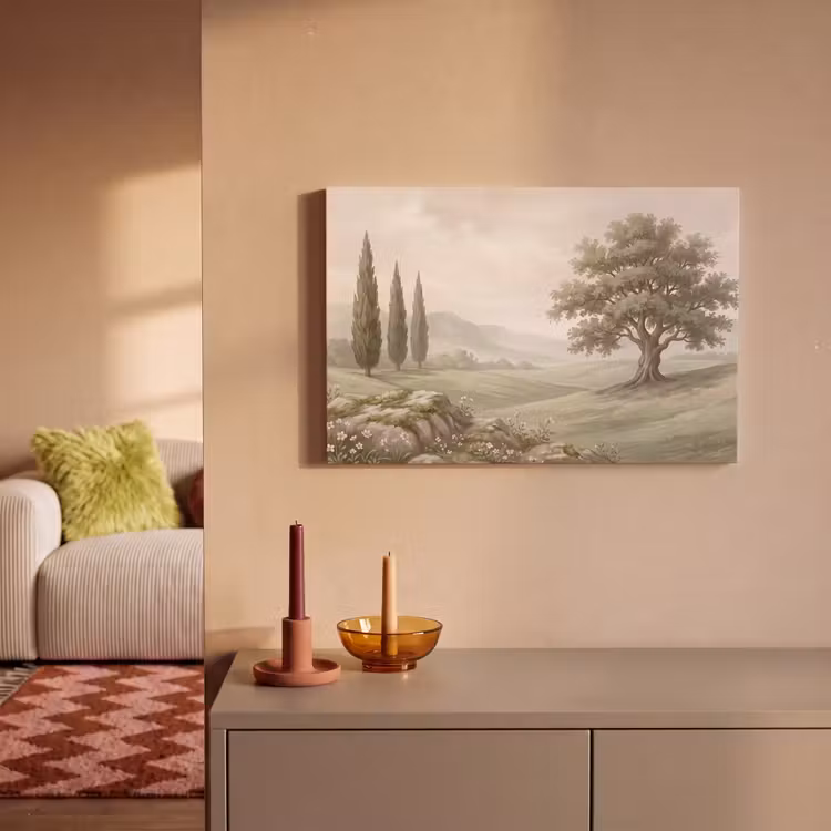 Canvas schilderij - Heuvellandschap - Bomen - Natuur - Groen — 2