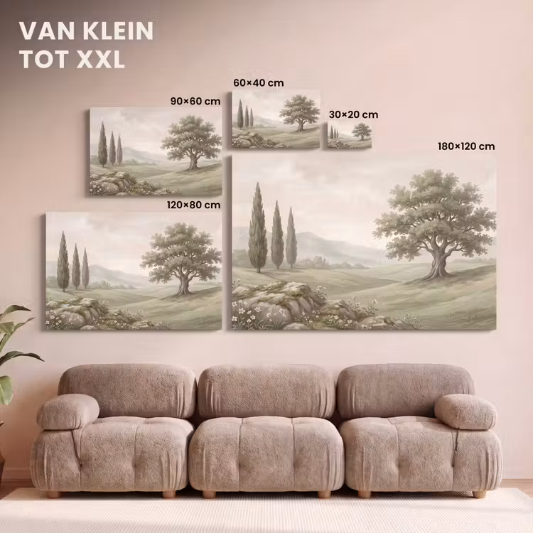 Canvas schilderij - Heuvellandschap - Bomen - Natuur - Groen — 8