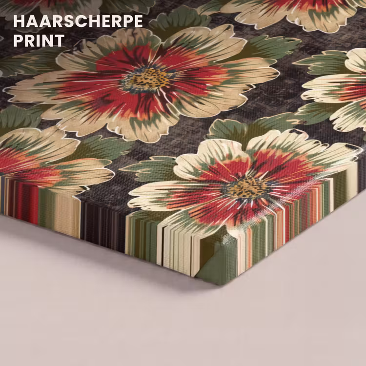 Canvas schilderij - Bloemen - Klassiek - Patroon - Rood — 5