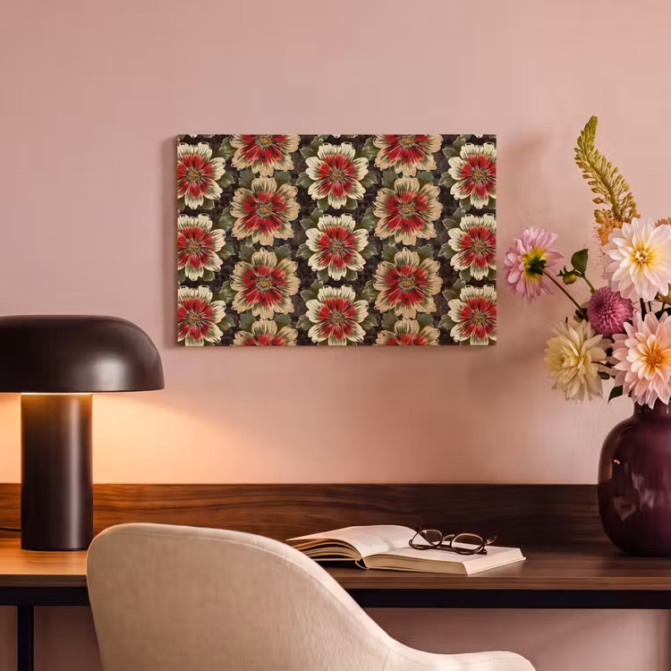Canvas schilderij - Bloemen - Klassiek - Patroon - Rood — 6