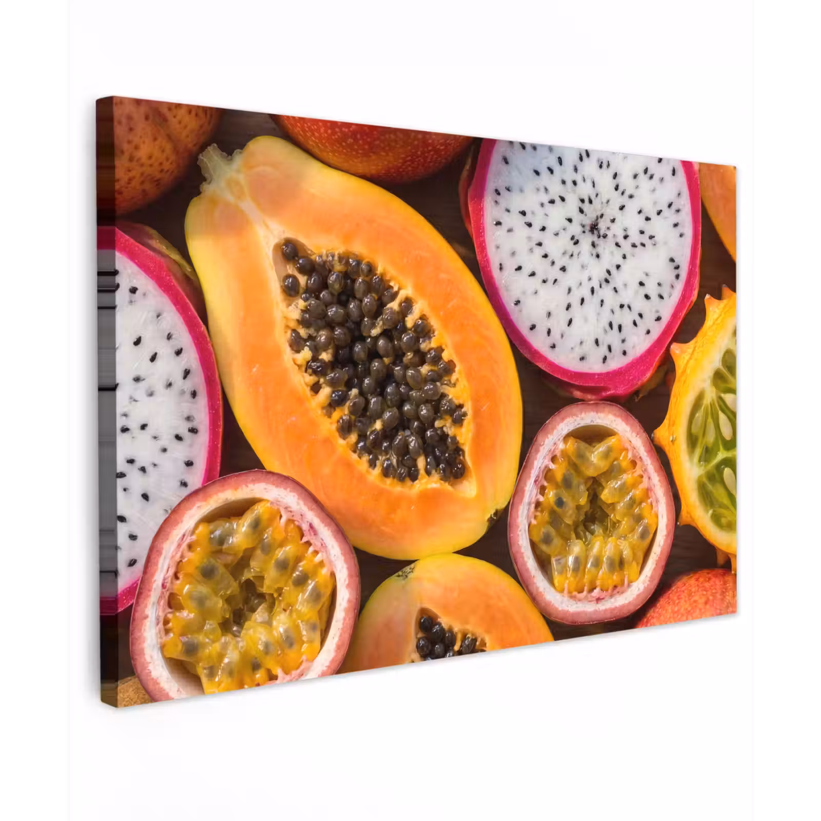 Canvas schilderij - Fruit - Geopend - Tropisch - Eten - Kleurrijk — 1