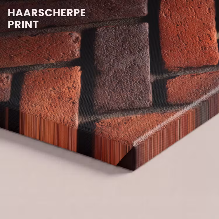Canvas schilderij - Bakstenen - Visgraat - Structuur - Roodbruin — 5
