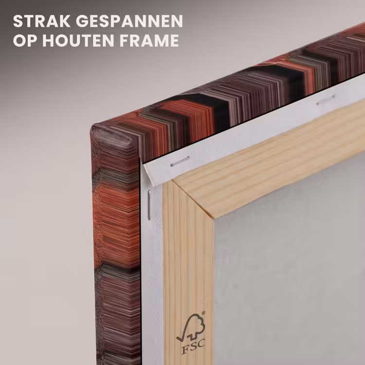 Canvas schilderij - Bakstenen - Visgraat - Structuur - Roodbruin — 7