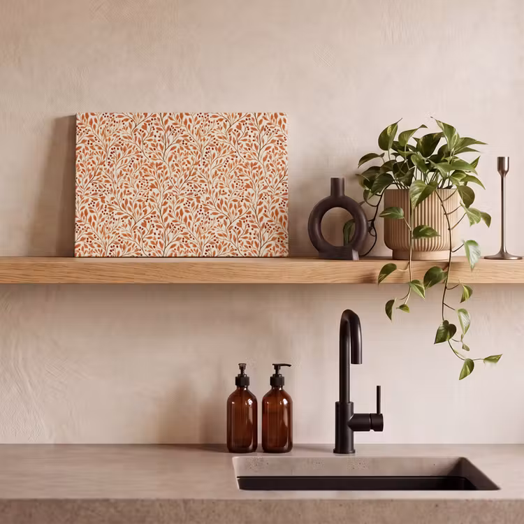 Canvas schilderij - Bladeren - Botanisch - Terracotta — 4
