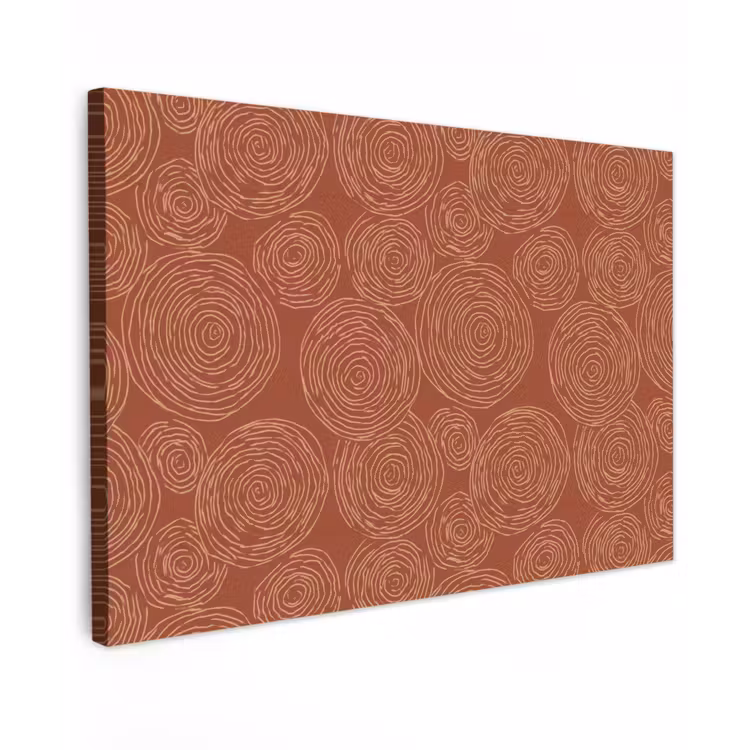Canvas schilderij - Cirkels - Abstract - Artistiek - Terracotta — 1