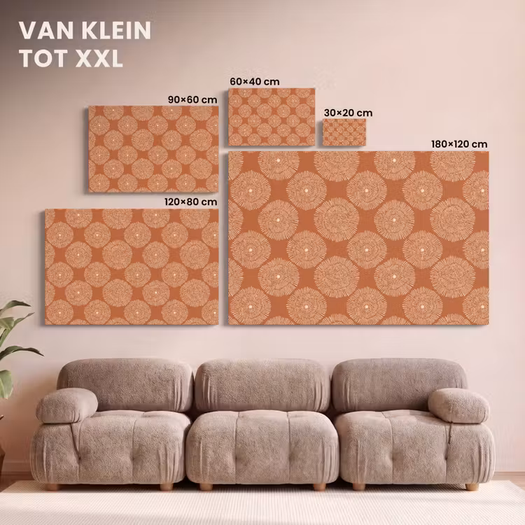 Canvas schilderij - Cirkels - Grafisch - Patroon - Terracotta — 8