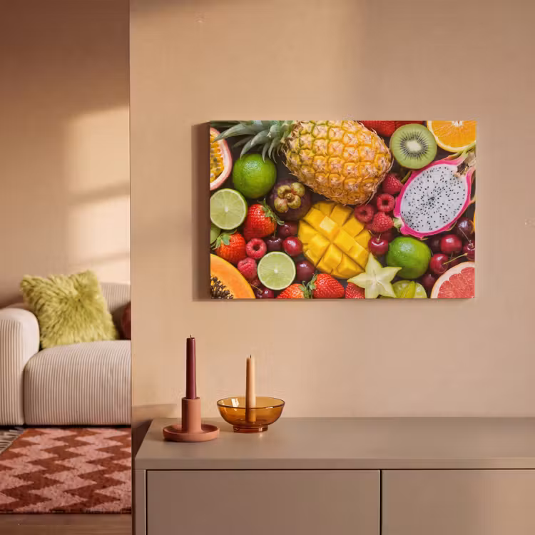Canvas schilderij - Fruit - Assortiment - Vers - Gezond - Kleurrijk — 2