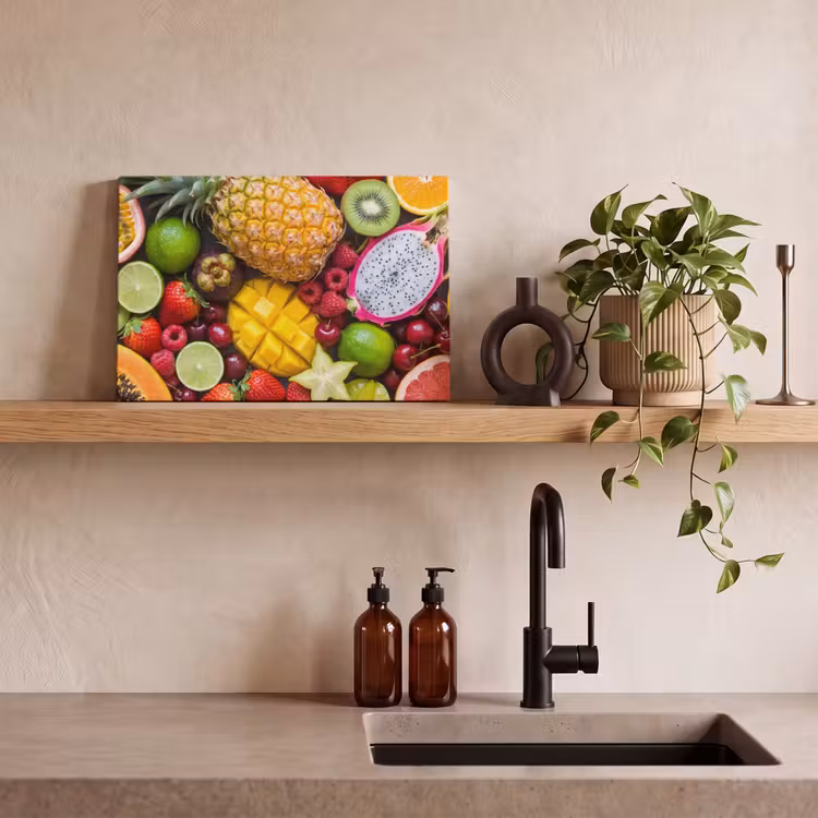 Canvas schilderij - Fruit - Assortiment - Vers - Gezond - Kleurrijk — 4