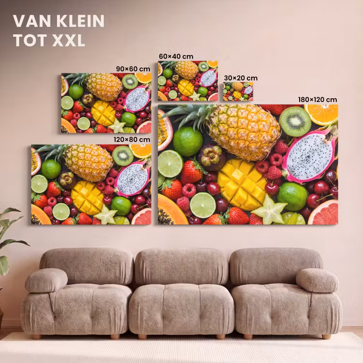 Canvas schilderij - Fruit - Assortiment - Vers - Gezond - Kleurrijk — 8