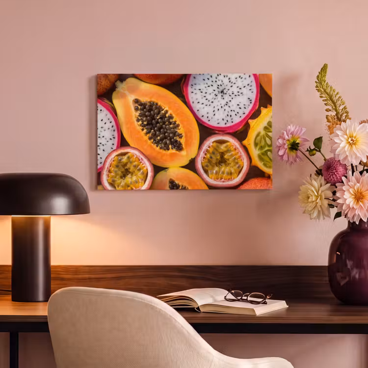 Canvas schilderij - Fruit - Geopend - Tropisch - Eten - Kleurrijk — 6