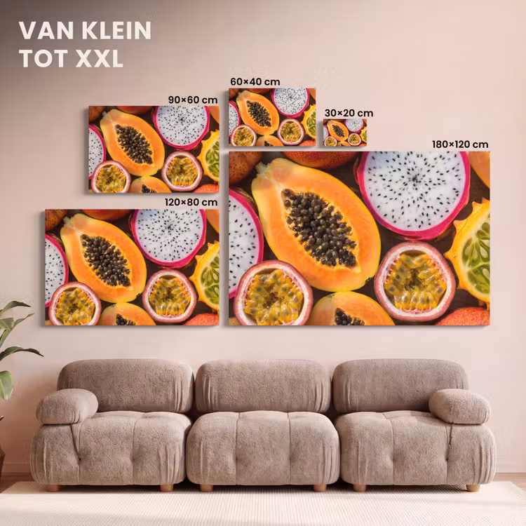 Canvas schilderij - Fruit - Geopend - Tropisch - Eten - Kleurrijk — 8