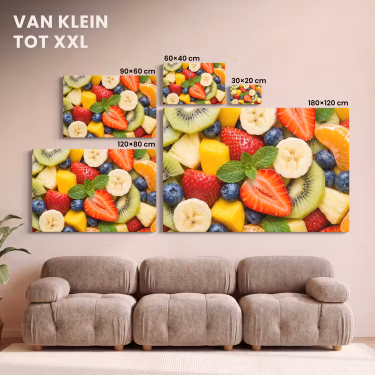 Canvas schilderij - Fruit - Plakjes - Eten - Kleurrijk — 8