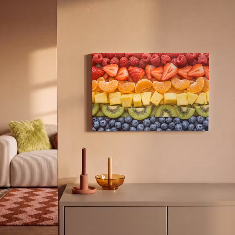 Canvas schilderij - Fruit - Regenboog - Gezond - Kleurrijk — 2