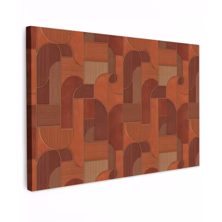 Canvas schilderij - Geometrisch - Abstract - Textuur - Bruin — 1