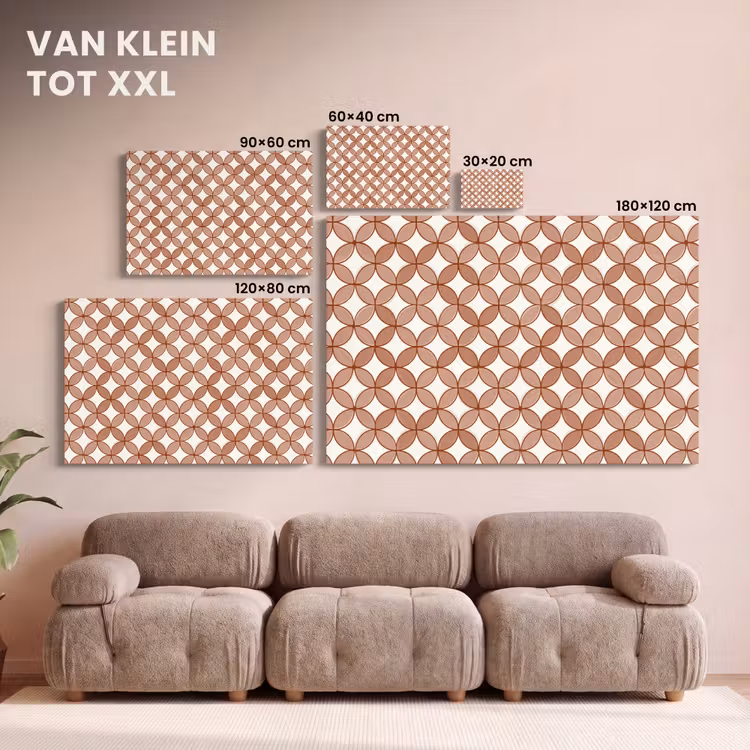 Canvas schilderij - Geometrisch - Cirkels - Modern - Terracotta — 8