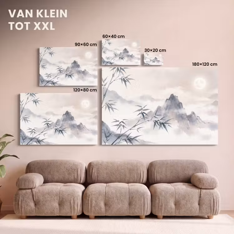 Canvas schilderij - Bamboe - Azië - Grijs — 8