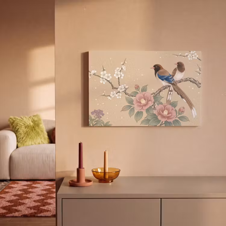 Canvas schilderij - Bloemen - Vogels - Bloemen — 2