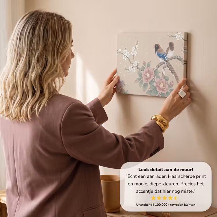 Canvas schilderij - Bloemen - Vogels - Bloemen — 3