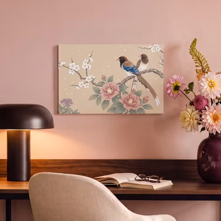 Canvas schilderij - Bloemen - Vogels - Bloemen — 6
