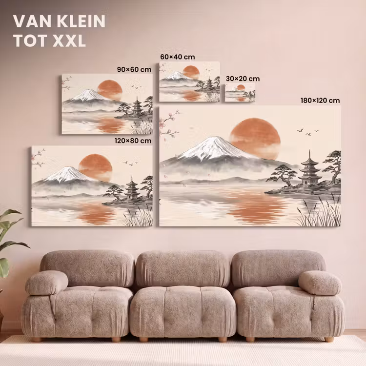 Canvas schilderij - Bergtop - Meer - Bloesem — 8
