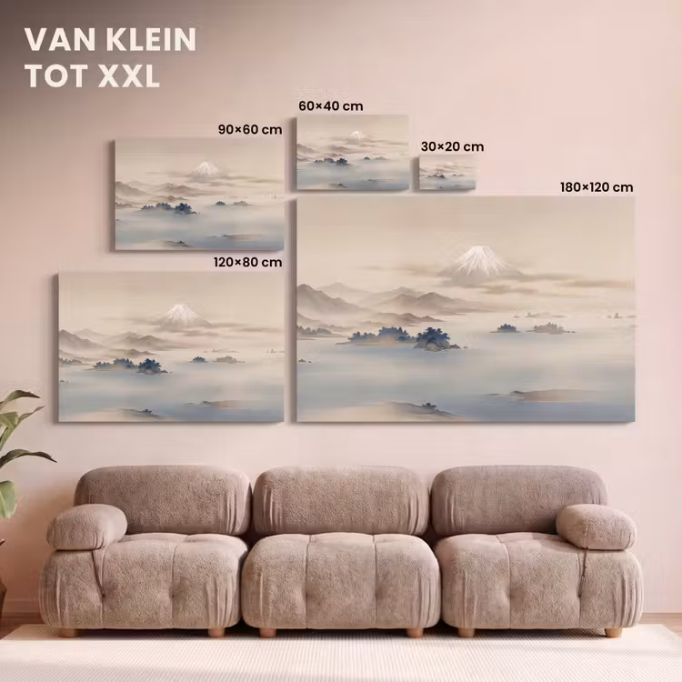Canvas schilderij - Japans - Landschap - Beige — 8