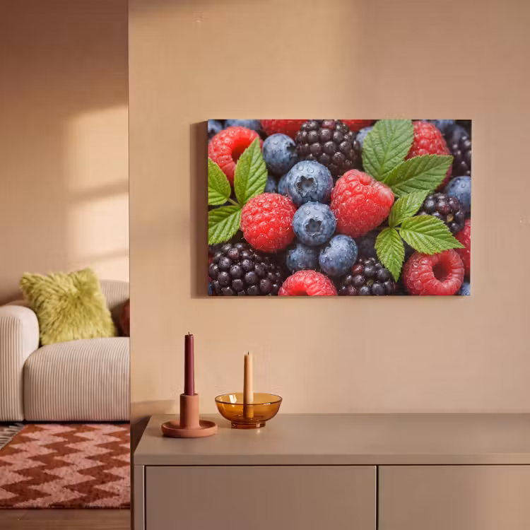 Canvas schilderij - Bessen - Vers - Waterdruppels - Kleurrijk - Eten — 2