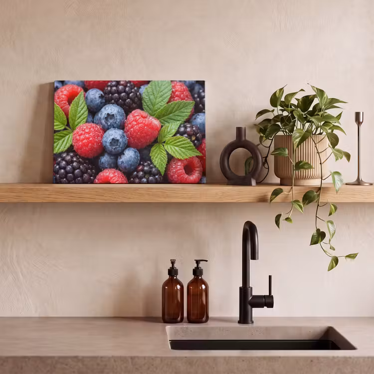 Canvas schilderij - Bessen - Vers - Waterdruppels - Kleurrijk - Eten — 4
