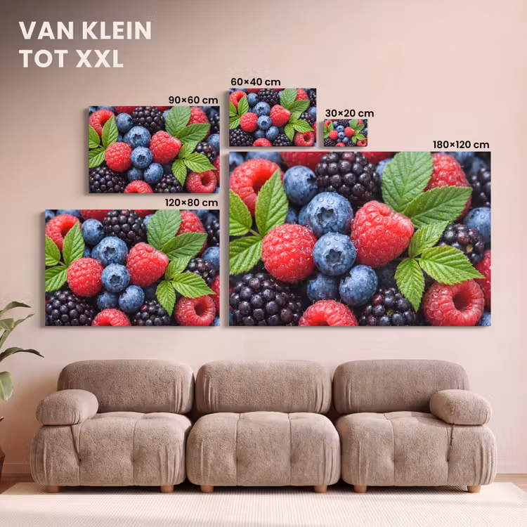 Canvas schilderij - Bessen - Vers - Waterdruppels - Kleurrijk - Eten — 8