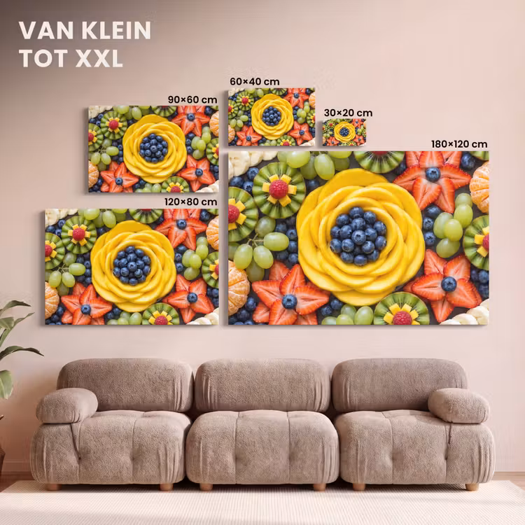 Canvas schilderij - Fruit - Arrangement - Gezond - Kleurrijk - Eten — 8