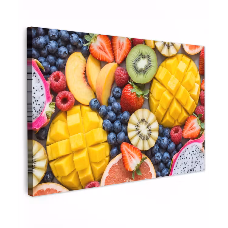 Canvas schilderij - Fruit - Versneden - Kleurrijk - Eten - Gezond — 1
