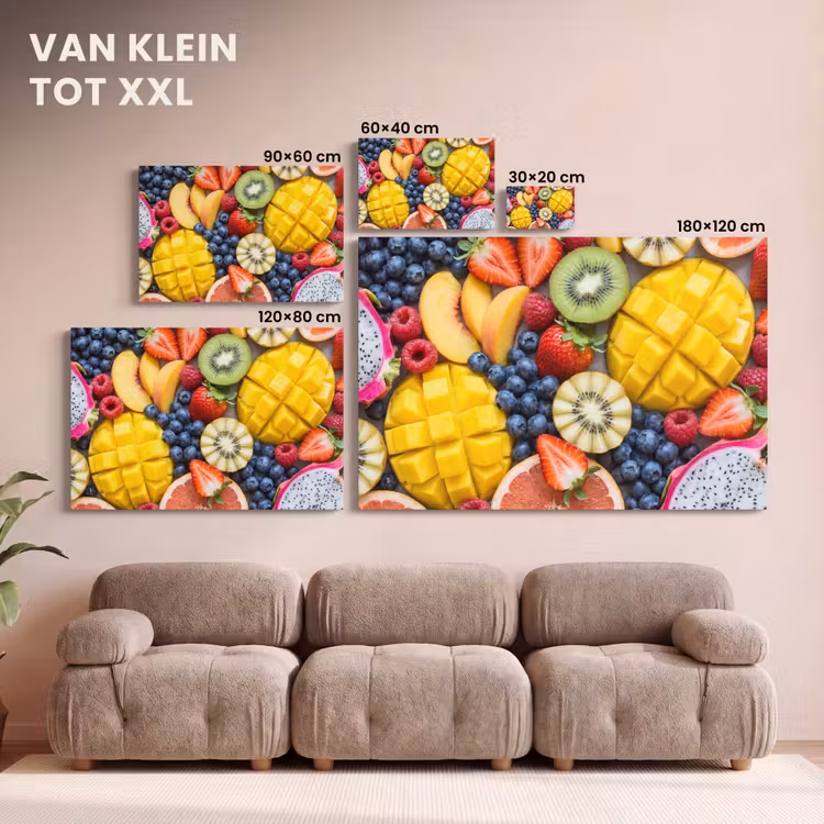 Canvas schilderij - Fruit - Versneden - Kleurrijk - Eten - Gezond — 8