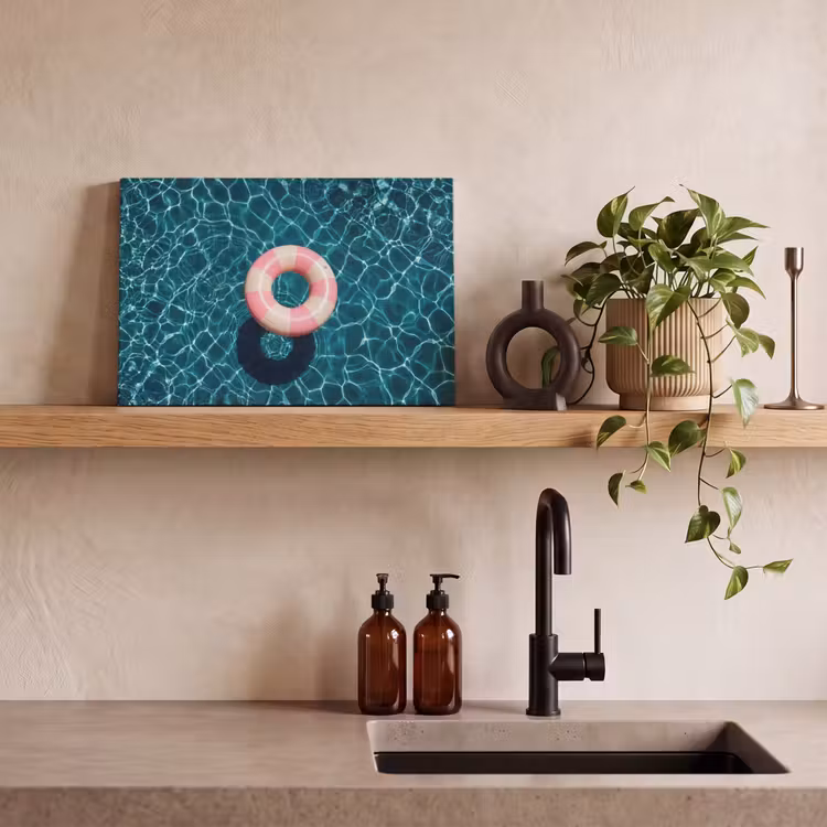 Canvas schilderij - Drijvend - Zwemband - Water — 4