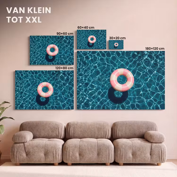 Canvas schilderij - Drijvend - Zwemband - Water — 8