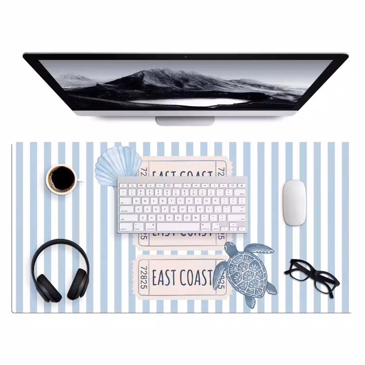 Bureau onderlegger - Schelp - Oceaan - Kust - Blauw - Illustratie — 4