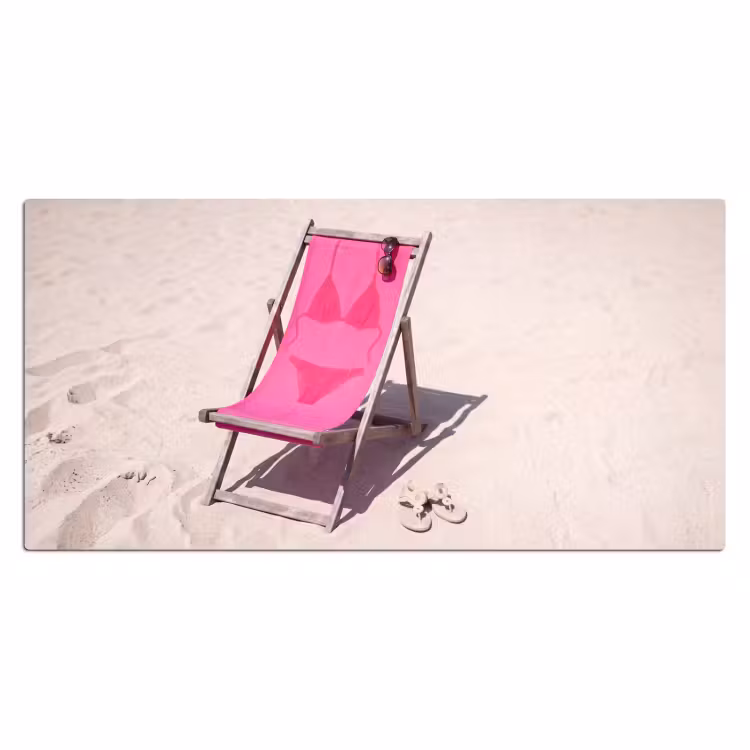 Bureau onderlegger - Strand - Ligstoel - Badkleding - Zomer - Roze — 2