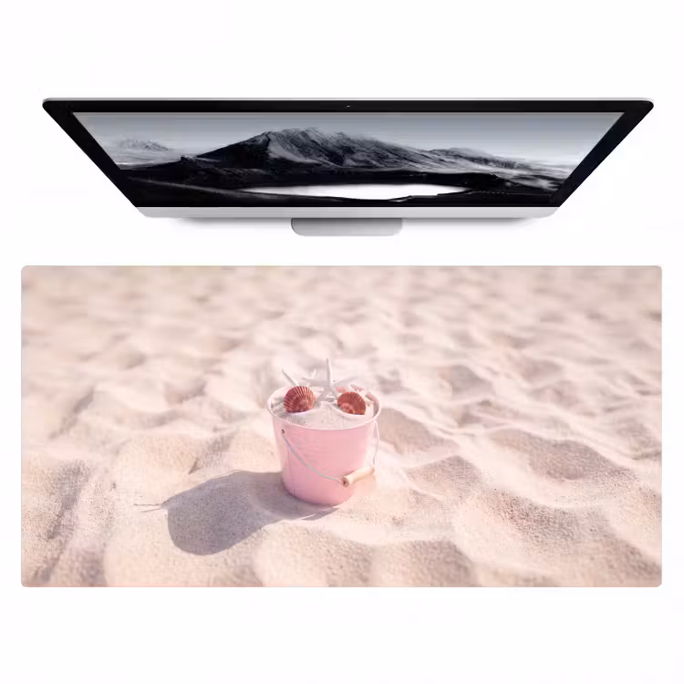 Bureau onderlegger - Strand - Schelpen - Zomer - Roze - Decoratie — 1
