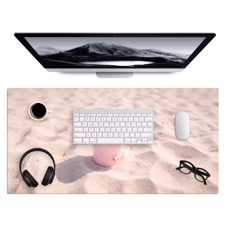 Bureau onderlegger - Strand - Schelpen - Zomer - Roze - Decoratie — 4