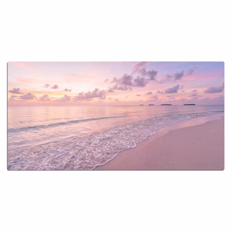 Bureau onderlegger - Strand - Zonsondergang - Natuur - Minimalistisch - Roze — 2