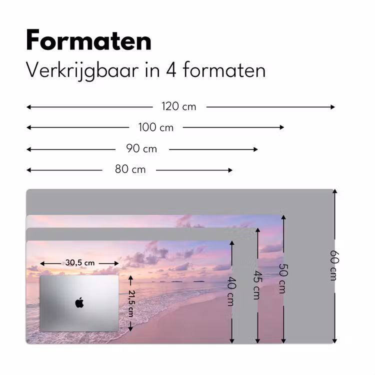 Bureau onderlegger - Strand - Zonsondergang - Natuur - Minimalistisch - Roze — 8