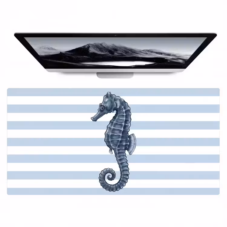 Bureau onderlegger - Vis - Oceaan - Illustratie - Blauw - Strepen — 1