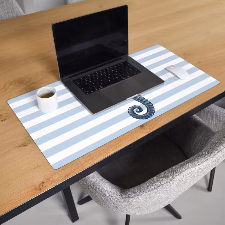 Bureau onderlegger - Vis - Oceaan - Illustratie - Blauw - Strepen — 3
