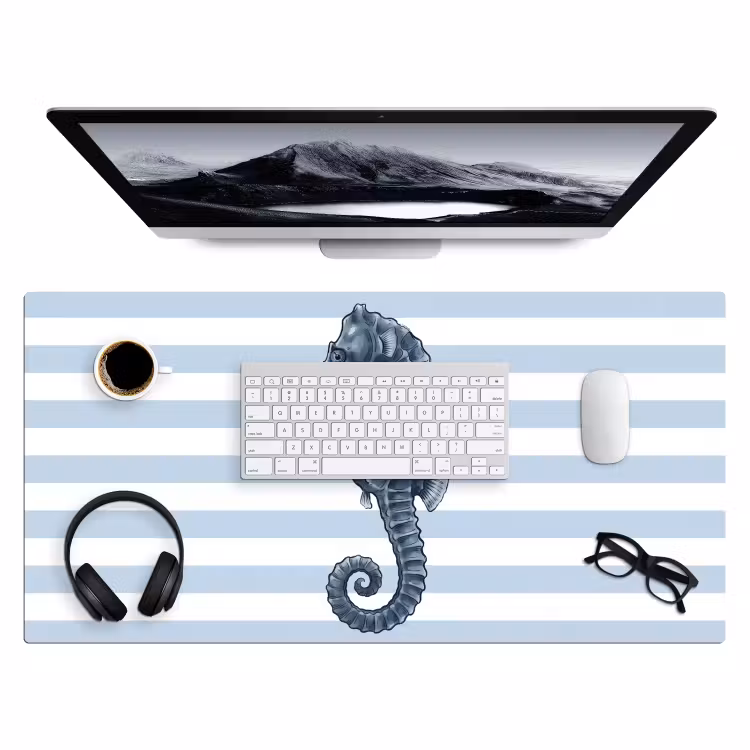 Bureau onderlegger - Vis - Oceaan - Illustratie - Blauw - Strepen — 4