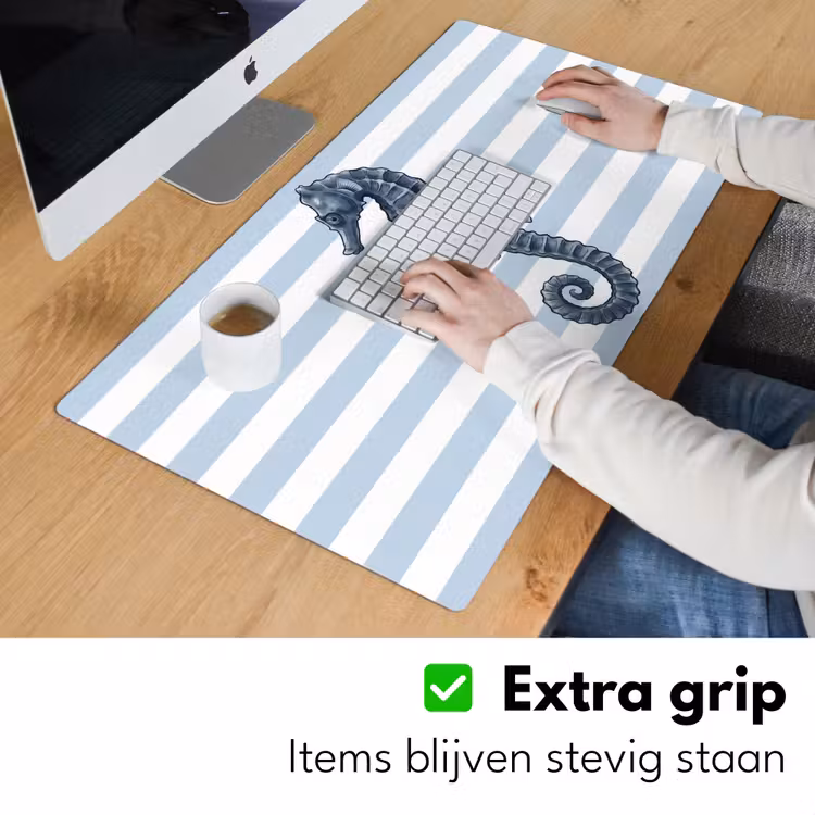 Bureau onderlegger - Vis - Oceaan - Illustratie - Blauw - Strepen — 6