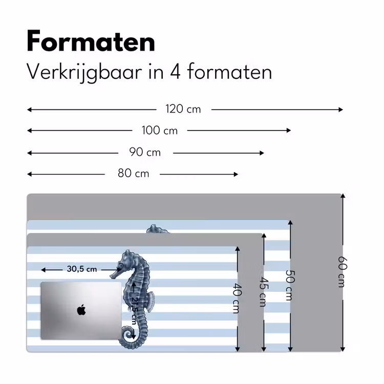 Bureau onderlegger - Vis - Oceaan - Illustratie - Blauw - Strepen — 8